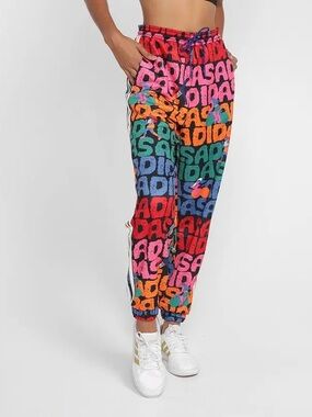 adidas x FARM Rio M Track Pants Multicolor Graffiti Jogger Rare Athleisure Gym